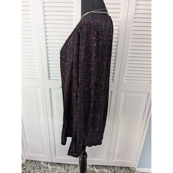 Eddie Bauer Top Women XL Red Black Dotted Long Sleeve Blouse Cottagecore Light - Picture 8 of 13